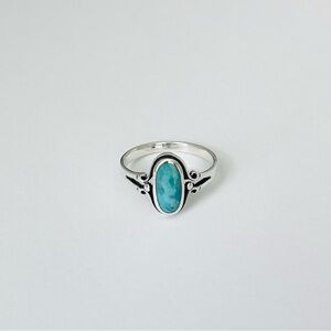 🎈TOP SELLER🎈Sterling Silver Oval Turquoise Ring, Dainty Ring, Silver Rings